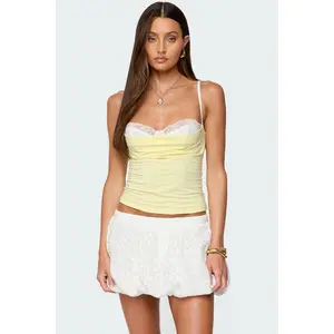 Linnea Layered Contrast Lacey Bra Top