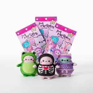 "NEW" Pembe the Pink Cat™ 4 Inch Plush Clip-On Blind Bag – 3-Pack Bundle