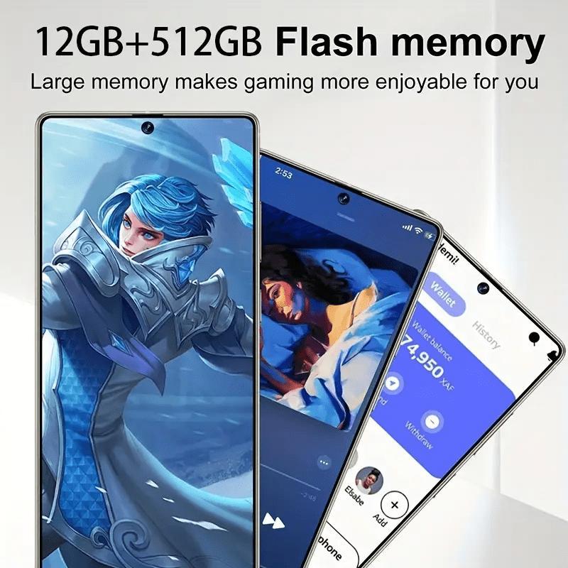 Perfect Holiday Birthday Gift -New Smartphone Android 5G, 6.8-inch Display Screen Protector, 6800h, Stylus, Earphones, Type-C Charging Cable, Case, Screen Protector Perfect Holiday Birthday Gift -New Smartphone Android 5G, 6.8-inch Display Screen Protector, 6800h, Stylus, Earphones, Type-C Charging Cable, Case, Screen Protector