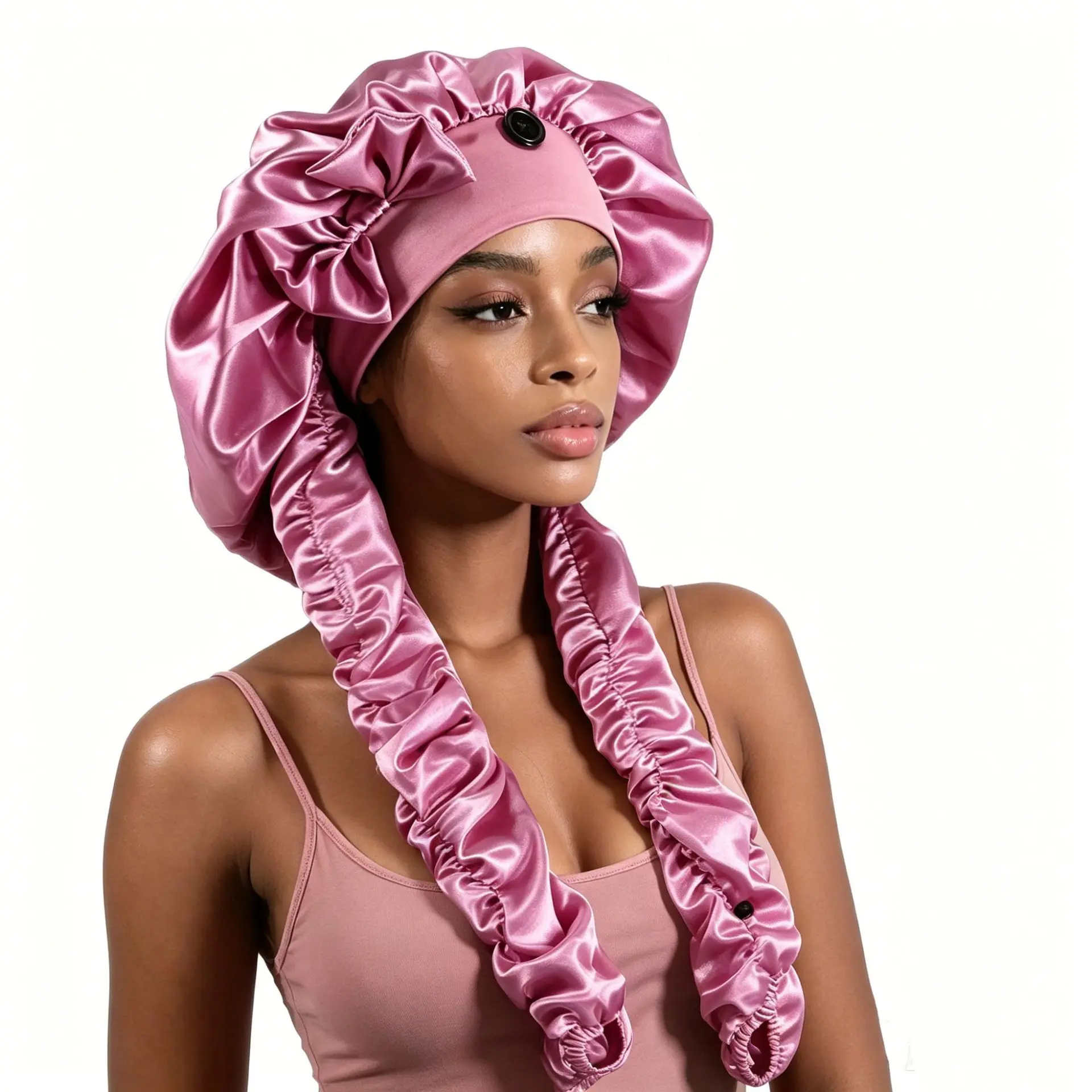 Soft Pantyhose Fabric Hair Bonnet, 2-in-1 Sleeping Cap for Daily Hair Maintenance & Sun Protection
