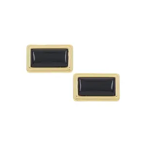 Heaven Mayhem Archer Rectangle Earrings in Gold & Black