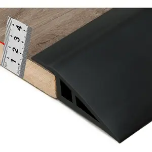 Carpet & Floor Edging Trim Strip, Self Adhesive PVC Floor Transition Strip, Threshold Transitions Suitable for Threshold Height Less Than 20mm (6.56FT Black)
