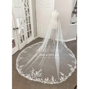 Style CV07 Floral Branch Lace Cathedral Veil