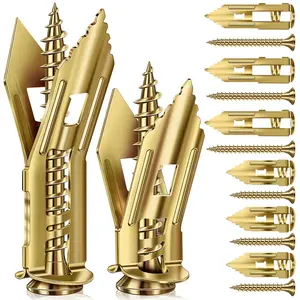 160 count Self Drilling Drywall Anchors with Screws, 2Sizes 80 SheetrockAnchors & 80 Zinc Expansion Screws,for Picture Frames, Shelves,TV, Zinc Plated Steel,No Drill Needed Heavy Duty