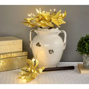 Bethlehem Lights S/3 Illuminated Poinsettia Picks