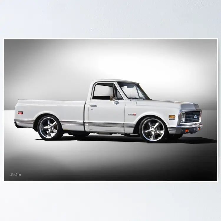 1972 Chevrolet C10 Cheyenne Pickup Poster UNFRAMED AESTHETIC CANVAS POSTER