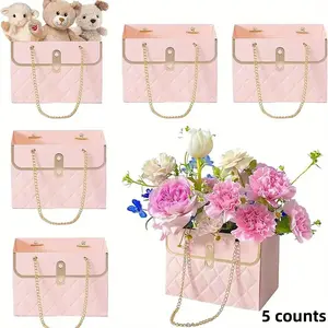 Floral Gift Box Set, Durable Handle Design, Unique Multifunctional Paper Bag, Ideal for Flower Shops & Special Occasions