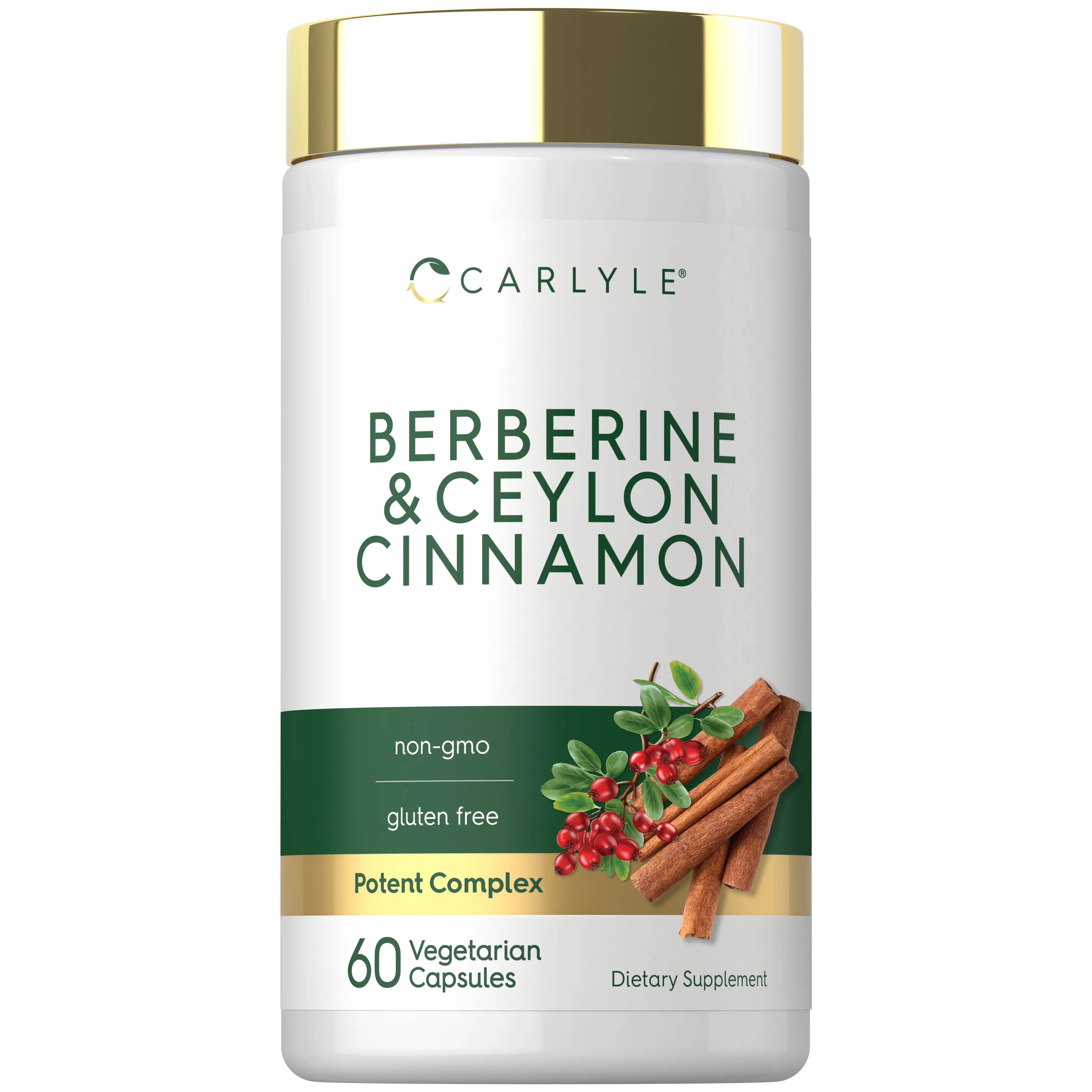 Carlyle Berberine with Ceylon Cinnamon - 2000mg Complex - 60 Capsules - Vegetarian, Non-GMO, Gluten Free