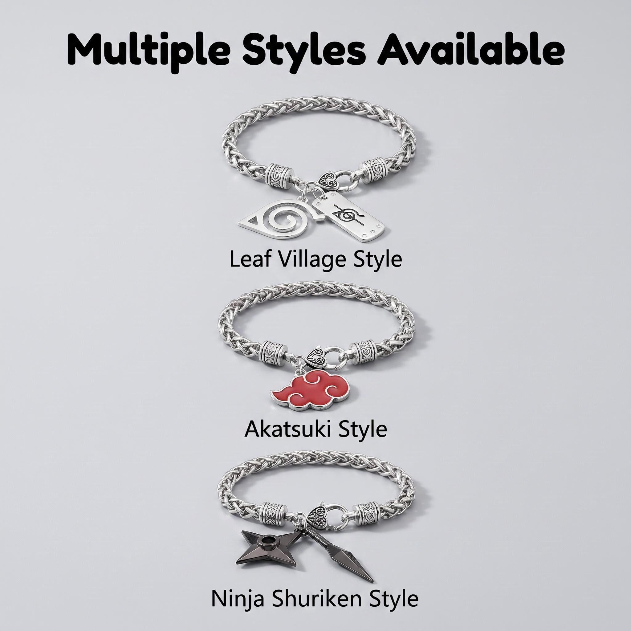 Naruto Anime Thick Chain Alloy Bracelet - Multi-Style, Multi-Symbol Comics Cosplay Gear with Konoha Akatsuki Cloud, Shuriken Pendant, 21.9cm Adjustable Metal Bangle, Graduation Gift for Anime Fans Naruto Anime Thick Chain Alloy Bracelet - Multi-Style, Multi-Symbol Comics Cosplay Gear with Konoha Akatsuki Cloud, Shuriken Pendant, 21.9cm Adjustable Metal Bangle, Graduation Gift for Anime Fans