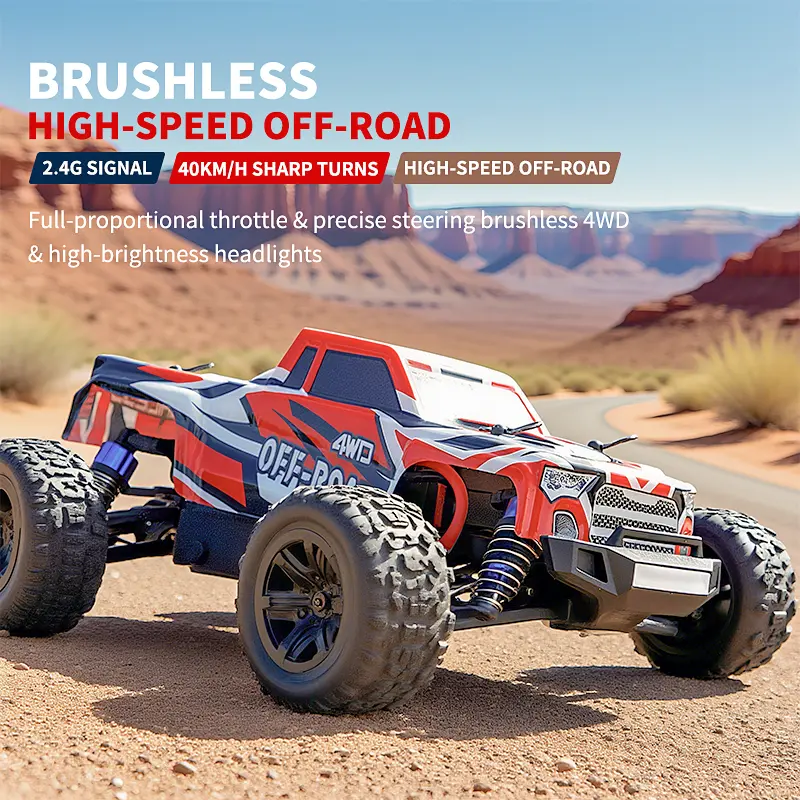 JJRC 1:20 Brushless 4WD RC Car - 60 km/h, Fully Proportional Synchronous Control, Suspension Headlights/Steel Drivetrain/Splash-Proof Optimized ESC, Suitable for Sand/Mud/Grass, Adult Toy Car monster truck jam Remote Controlled Car