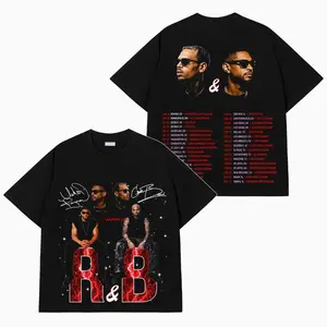 Men's 2026 Raymond & Brown R&B Tour Short-Sleeve Round Neck Soft Premium Cotton Graphic Tee, Classic Menswear Casual Lightweight Hip Hop Soul Streetwear, Concert Merch Gift for Vintage Music Fans