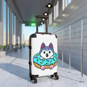 Cute Pup Doughnut Kawaii Travel Suitcase Adorable Dog Lover Pet Accessory Perfect Travel Fun Unique Luggage Pet Enthusiasts Dog Lover Gift