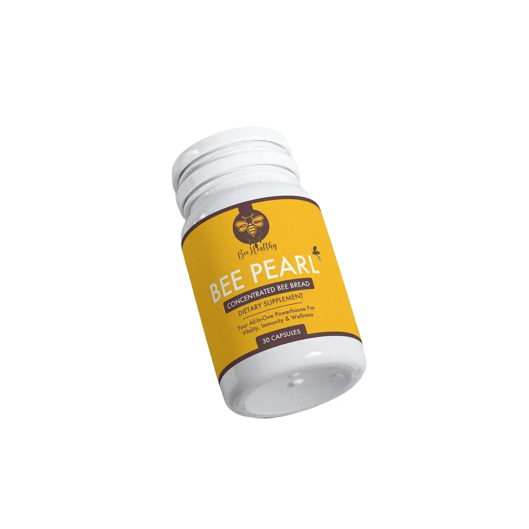 Bee Pearl | All-Natural Concentrated Bee Bread Supplement | Mega Immunity and Vitality Support | Multivitamin, Enzymes, and Additive Free Dietary Capsule