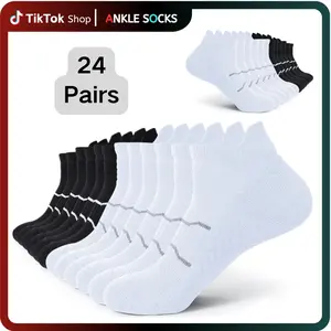 Men's And Women's Low Cut Athletic Socks Multipack Breathable Comfortable Cushioned For Running Working Out Sports Daily Use Black And White medias para invierno socks for men socks for women