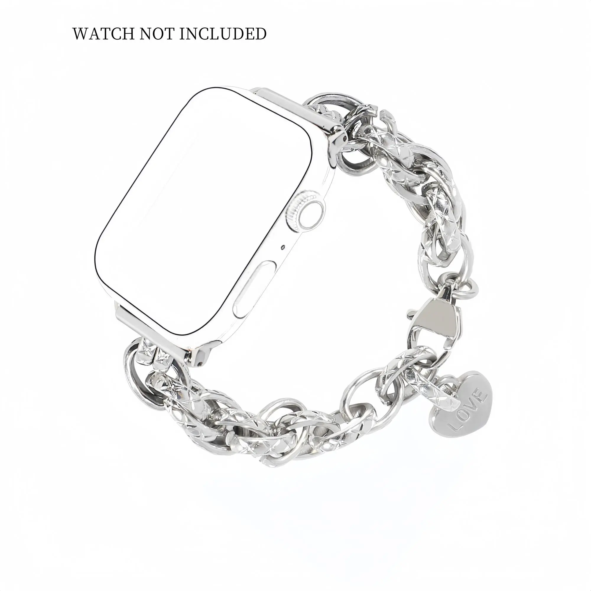 Fashionable Watch Band (Band Only), Adjustable Chain Bracelet Watch Band for Women, Wearable Accessories, Smartwatch Accessories Compatible with for iWatch Series 10 9 8 7 6 5 4 3 2 1 SE Ultra2, Smart Watch Straps