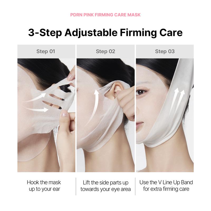 [NEW] [medicube] PDRN Pink Firming Care Mask | 3-Step Firming Care Mask with Ear Hooks for De-Puffing & Contoured Skin | 99% Salmon PDRN, NAD, Caffeine | K-Beauty, Korean Skincare V-Line Tightening Mask