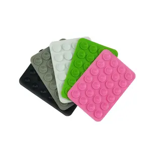 24 Tablets Silica Gel Sucker Simple Black Sucker Stick Non-Slip Phone Case Portable Mobile Phone Bracket Square