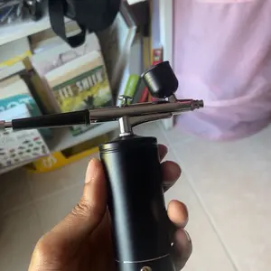 Cordless Portable Airbrush Nail Kit，Portable Mini Air Compressor Kit, 0.3mm Nano Mist Sprayer, USB Powered Air Brush Gun for Nail Art, Tattoo, Makeup, Crafts with Rechargeable Lithium Battery, 950 mAh