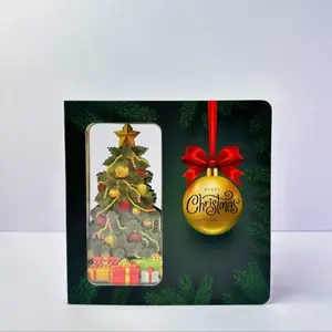 Christmas Tree art 3D Double-Sided Carved Notebook | 160 Pages Large 168x168mm | 180° Lay Flat Design | Gift-Ready Luxury Journal for Artists, Students & Professionals