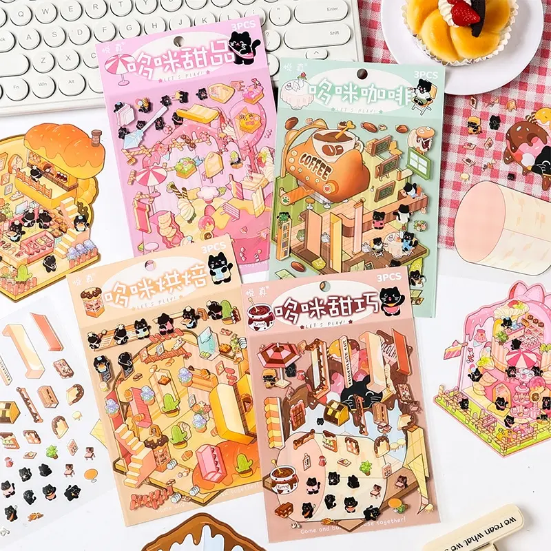 Creative Landscape Transparent PET Stickers Series – waterproof, durable for laptops, water bottles,  and DIY crafts. Vibrant landscape designs for personalized decoration, and creative projects. Perfect for teens,adults,and craft enthusiasts.