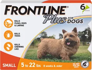 Pets Flea & Tick Treatment for Small Dogs (5–22 lbs) | 6 Monthly Waterproof Doses