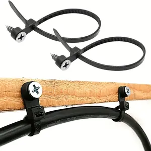 100pcs Mountable Nylon Zip Ties, 8 Inch Wire Cable Straps with Screw Hole, Self-Locking Multipurpose Electrical Zip Ties for Indoor & Outdoor Use