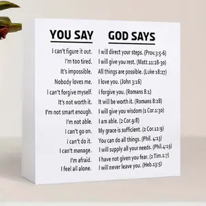 Inspirational Bible Verse Cube Desktop Decor, Faith Affirmation Spiritual Block, Perfect Gift for Office & Home Bookshelf Display