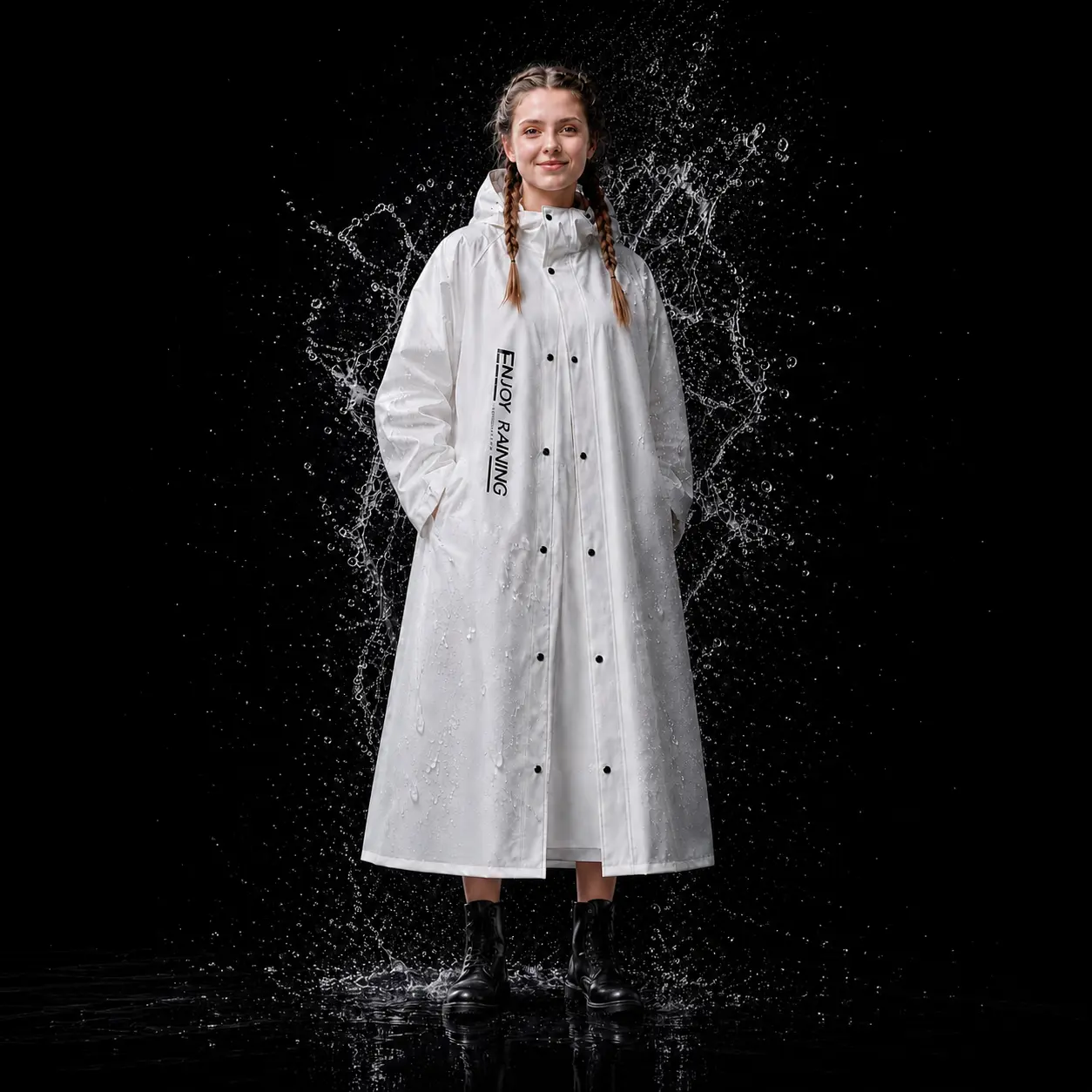 Unisex Drawstring Lightweight Waterproof Rain Coat - Sport Rainwear for Daily Commute, Outdoor Riding (Bicycle, Road Bike, Electric Scooter), Drawstring Raincoat, Commuters, Outdoor Ride, Waterproof Raincoat