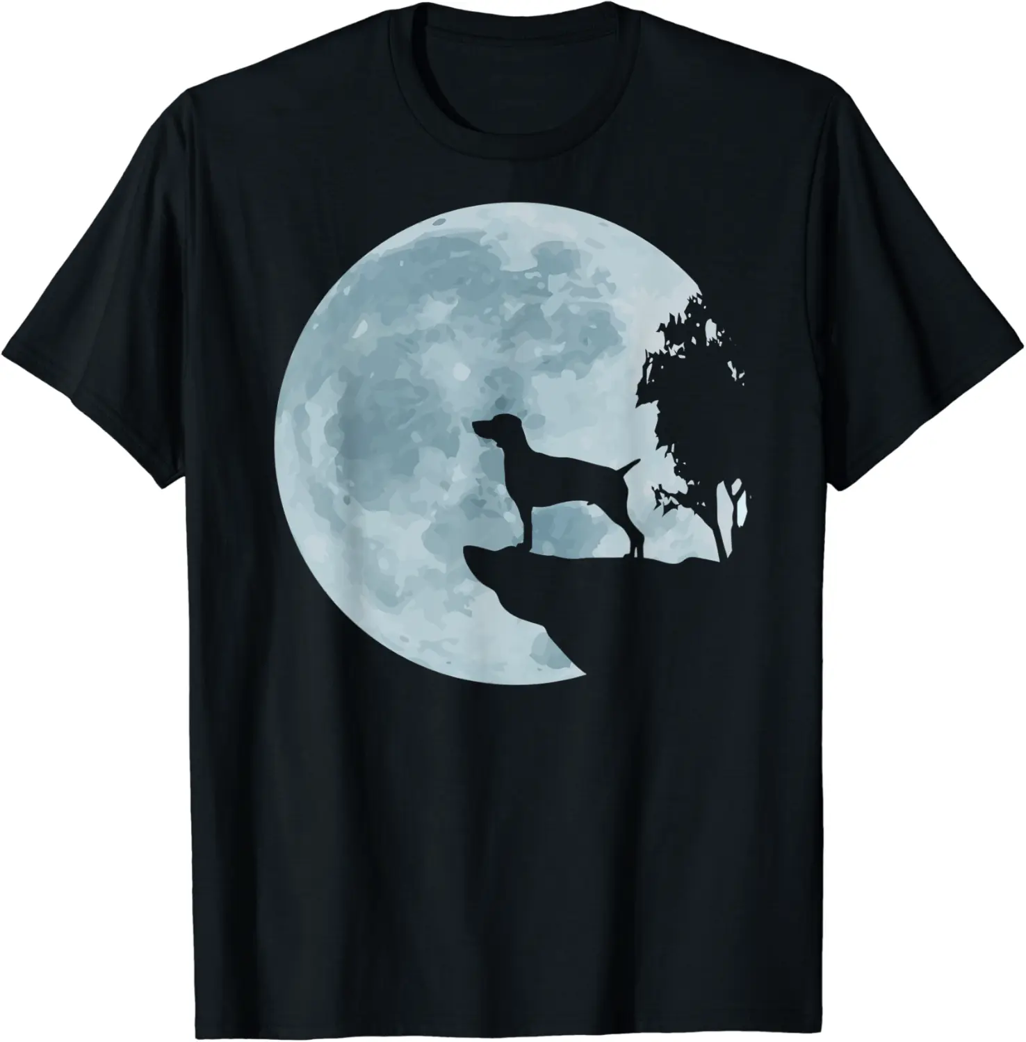 Weimaraner Dog Full Moon Hunting Dog Owner Cute Pet Gift T-Shirt - Elizabethtej Shop 69B08NDWD9LR