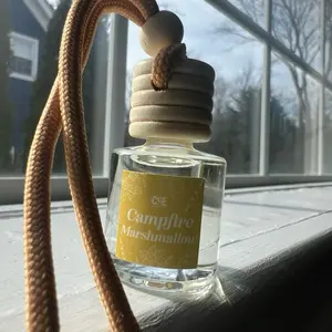 Cee Campfire Marshmallow Long Lasting Air Freshener - Elegant Bottle with Natural Twine