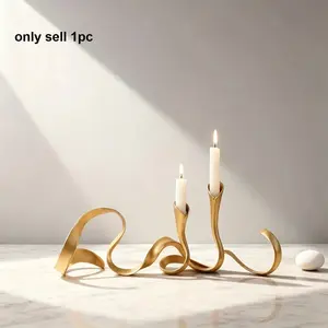 Modern Minimalist Geometric Snake Metal Candle Holder, Candlelight Dinner, Party Decoration, Holiday Decoration, Anniversary Atmosphere Candle Holder, Desktop Atmosphere Home Decoration, No Need for or Battery.
