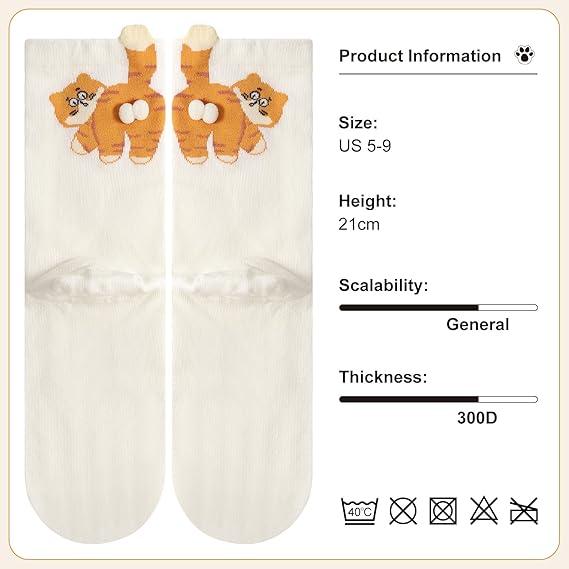 3 Pairs Cute Cotton  Cat Socks with  Balls Soft Comfy Fit All Seasons Christmas Gifts Stocking Stuffers Funny Socks