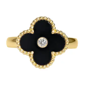 Pre-owned Van Cleef & Arpels Vintage Alhambra Ring Size 53