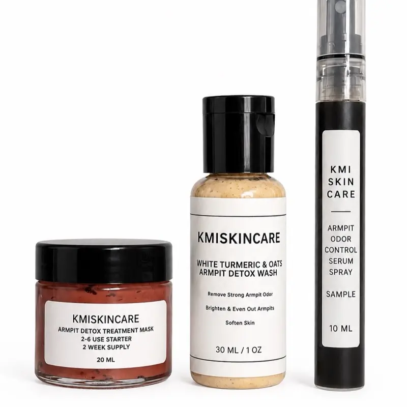 "Try Me First" Armpit Detox Sample Kit - Body Care Set with Mask, Cleansing Wash, Hydrating Serum Spray - Targets Strong Pungent Odor, Brightens Dark Spots - For Teens & Adults