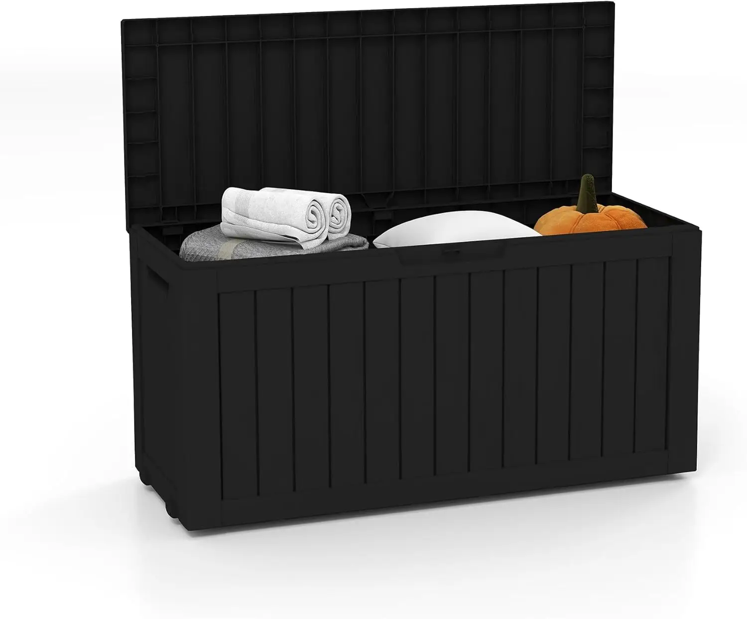 【Dealsforyoudays】75 Gallon Lockable Resin Deck Box, Waterproof & UV-Resistant Outdoor Storage Box for Outdoor Cushion Storage, Delivery Storage, Patio