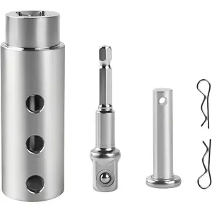 Jack Drill Adapter, 1 Inch Drive Shaft Stainless Steel Heavy Duty Adapter for Electric Drill, Turbo Jack & EZ Crank Compatible, 1/2" Socket Bit, Power Jack Tool for RV, Construction TrailerDIY