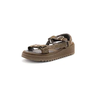 Pre-owned Chanel Women's CC Logo Strappy Slingback Platform Sandals Grosgrain by Rebag