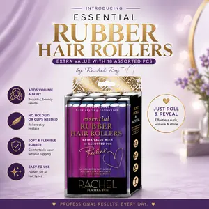 Rachel Roy Volume Boost Hair Rollers - 18-Piece Salon-Grade Hair Styling Tool Set for Beauty & Personal Care Haircare Needs