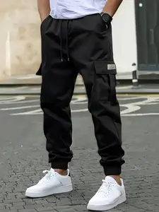 Men's Running Sport Pants with Multiple Pockets and Cuff Design, Casual Workwear Pants for Men, Comfortable and Stylish
