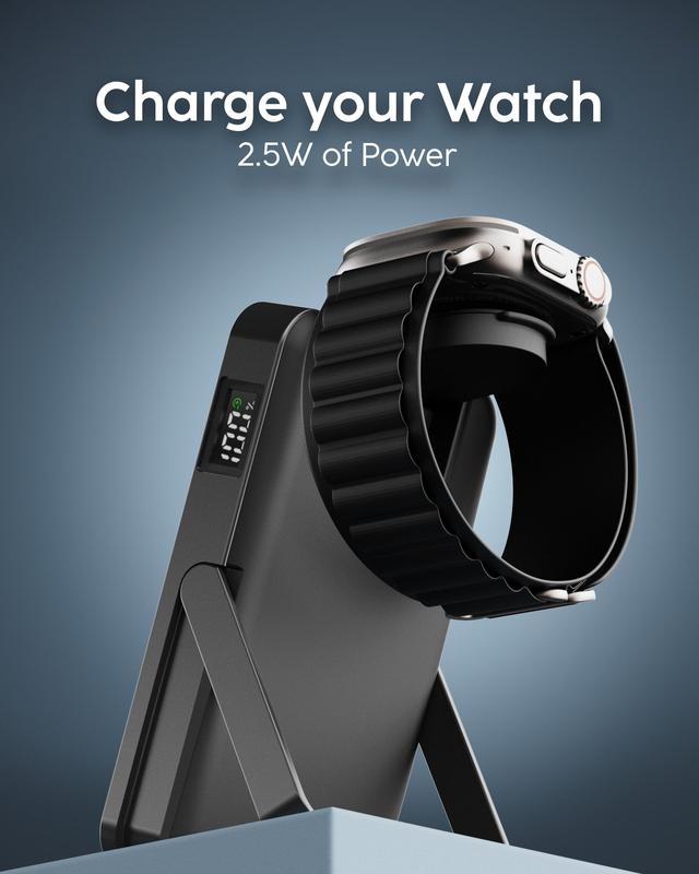 CliqLuxe 10K – Wireless – 2.5W Watch Charger - No Wall Plug - With Stand – Black