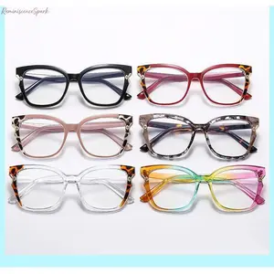 Women's Stylish Black Cat-Eye Glasses with Gold X Design, Anti-Blue Light Protection, Lightweight Sports & Outdoor Cycling Leisure Eyewear for Office & Street Fashion, Glasses Blue Light