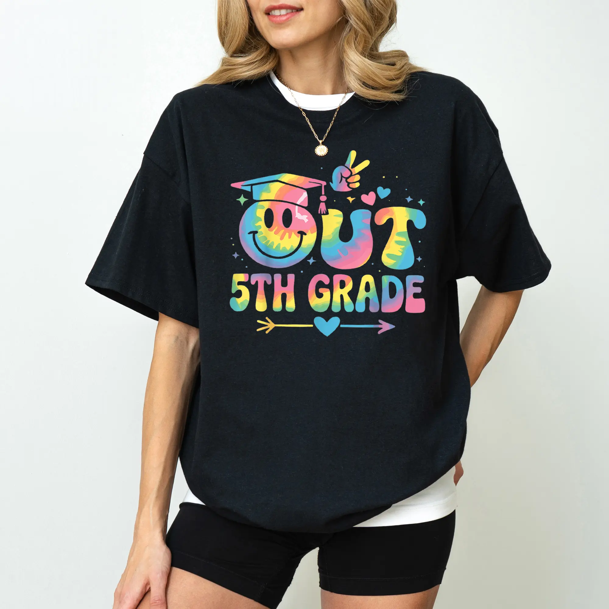 Peace Out 5th Grade Comfort Colors Shirt – Colorful Tie Dye Last Day of School Graduation Tee for Proud Elementary Graduates