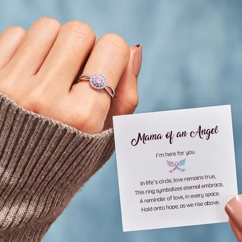 Mama of an Angel Circle Ring - Hypoallergenic, Colorfast, and with an open design suitable for all finger sizes. Jewelry Rings Beautiful Rings