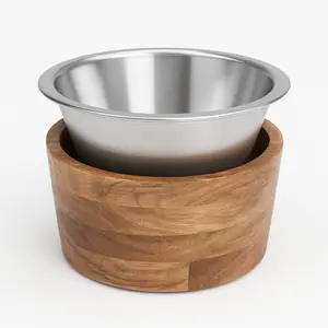 Wooden Sleeve with Removable Stainless Steel Bowl