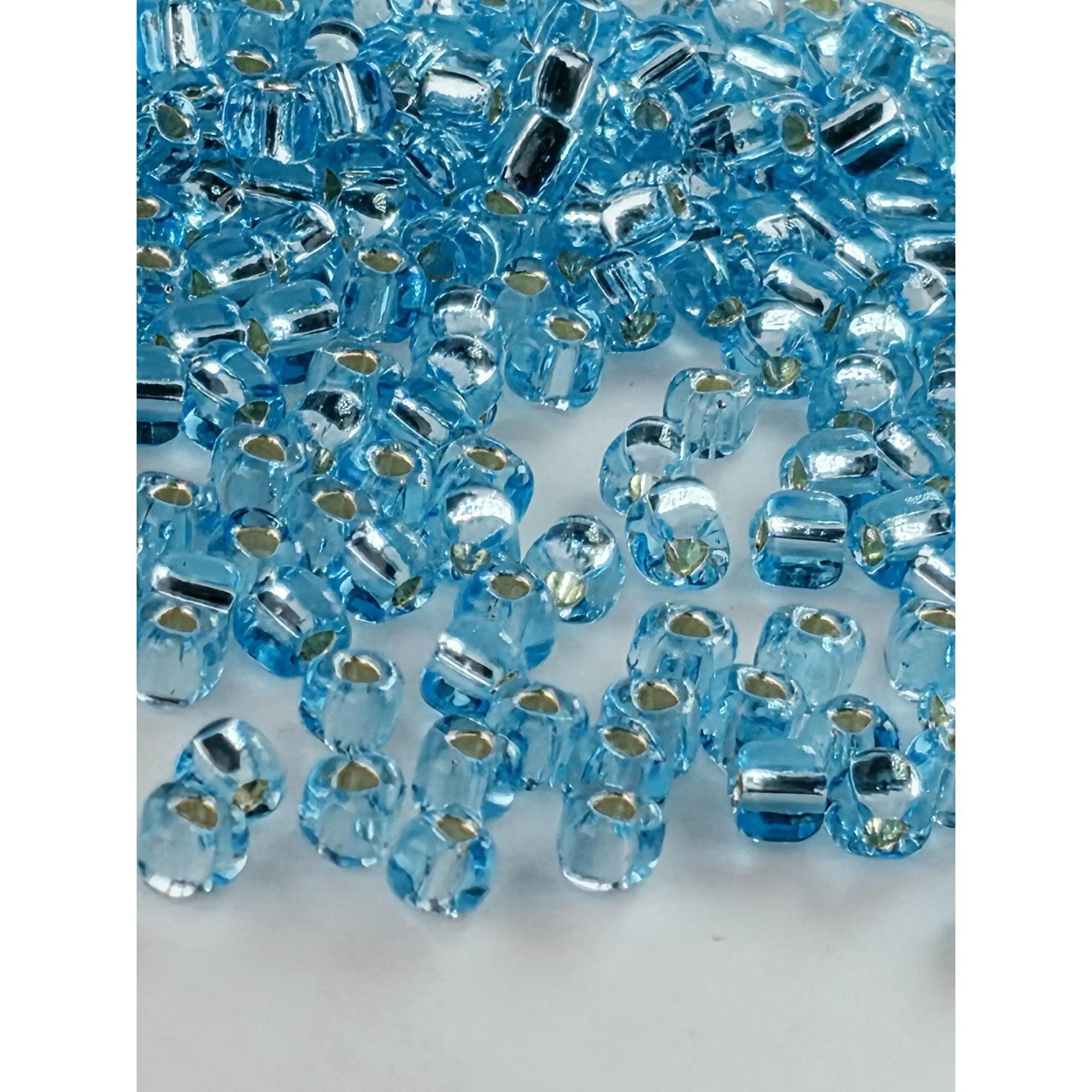 Miyuki Triangle Beads, Blue Topaz Silver Lined | Size 8/0 | 15g Pack