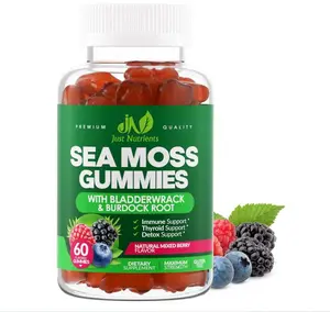Sea Moss 3000mg Gummies with Bladderwrack and Burdock Root - Natural Irish Sea Moss Superfood for Immune, Thyroid and Detox Support - Extra Strength for Men & Women - Gluten-Free, Vegan - 60 Gummies
