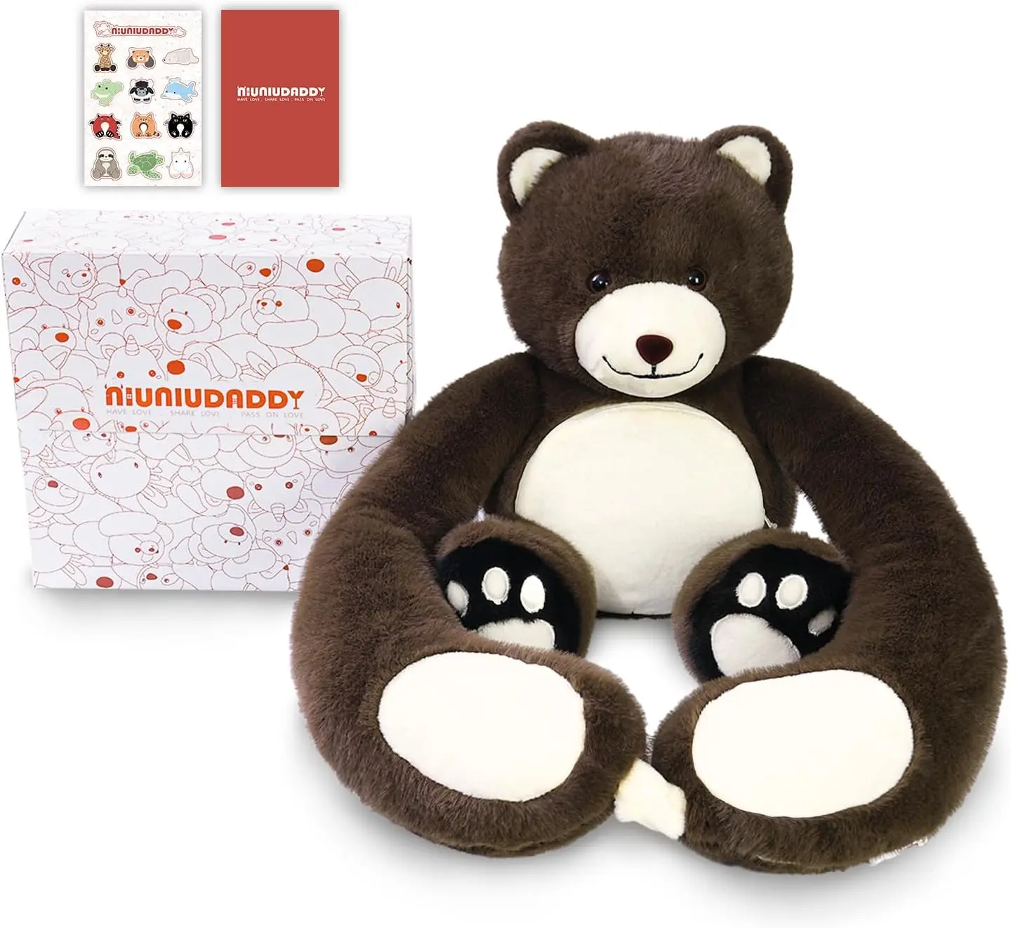 Niuniu Daddy 4LBS | Heatable Weighted Stuffed Animals, Microwavable Plush Animal Lavender Scented with Heating Pad, Heated Plush Toy with Unscented for Girl Women Birthday Christmas Holiday Teddy Bear