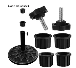 Casewin Black Round HDPE Patio Umbrellas Easy to Set Up