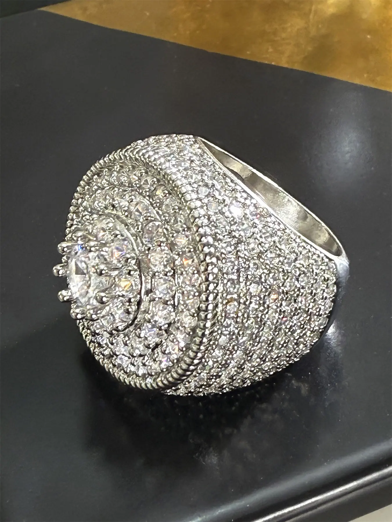 1 PC Glamorous Cubic Zirconia Ring For Women Wedding Engagement Valentine's Day Party Gift Artificial Zircon Rings