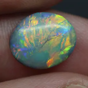 Australian Black Opal 1.96ct, 10mm x 9mm x 3mm – Exceptional Vivid Multi-Color Rainbow Gemstone from Mintabie – Luxury Natural Loose Gem